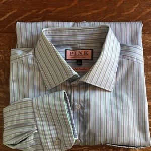 Thomas Pink Slim Fit Traveler Dress Shirt